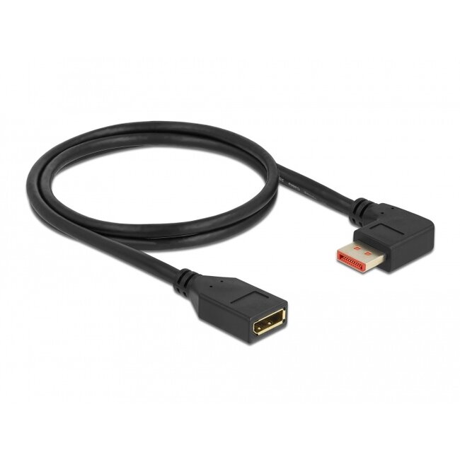 Delock DisplayPort extension cable male 90° right angled to female 8K 60 Hz 1 m
