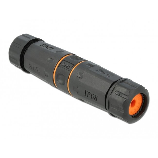 Delock Cable Connector RJ45 jack to RJ45 jack Cat.6A waterproof