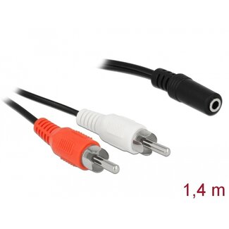DeLOCK Delock Audio Cable 2 x RCA male to 1 x 3.5 mm 3 pin Stereo Jack 1.4 m