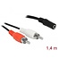 Delock Audio Cable 2 x RCA male to 1 x 3.5 mm 3 pin Stereo Jack 1.4 m