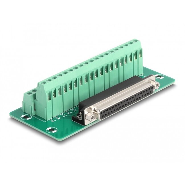 Delock D-Sub 37 pin female to Terminal Block for DIN rail