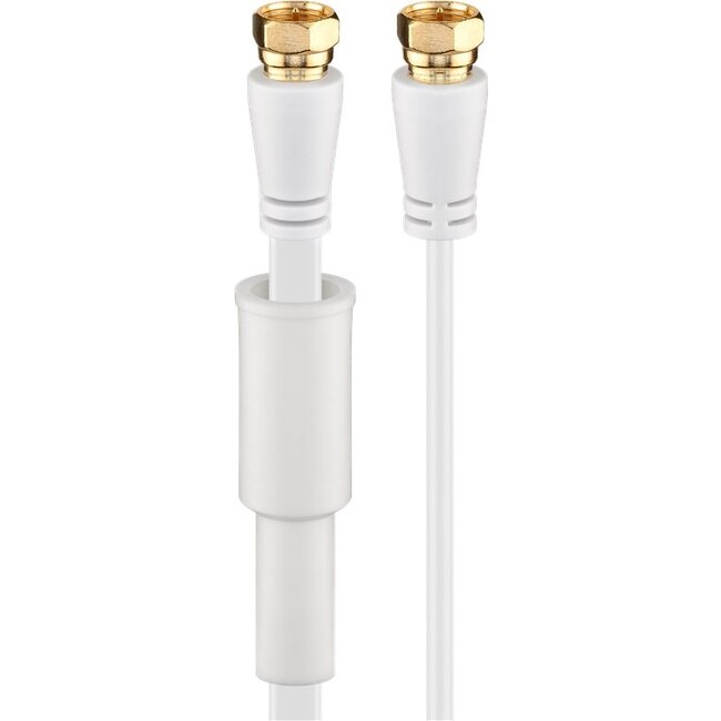 Goobay Flat SAT Antenna Cable (80 dB), Double Shielded, Weather Protected 7.5 m