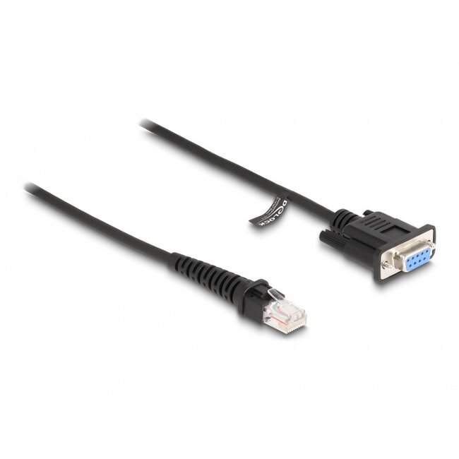 Delock Coiled Cable RJ50 male to D-Sub 9 female 1.5 m black