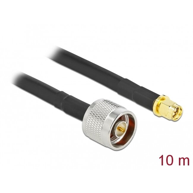 Delock Antenna Cable N plug to SMA plug LMR/CFD300 10 m low loss
