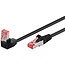 Goobay CAT 6 Patch Cable 1x 90° Angled, S/FTP (PiMF), black 3 m