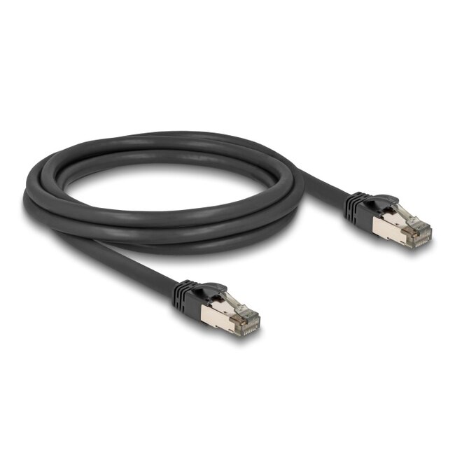 Delock RJ45 Network Cable Cat.6A U/FTP ultra flexible with inner metal jacket 2 m black