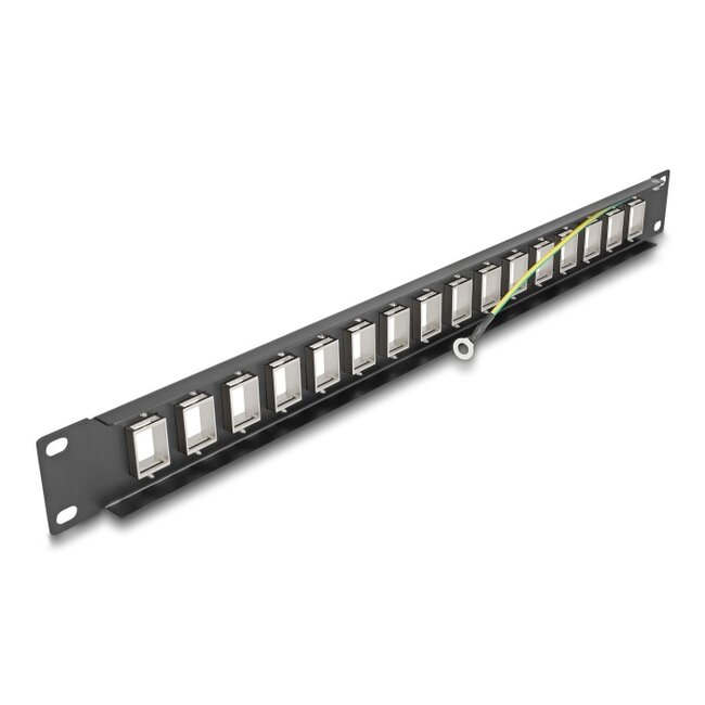 Delock 19″ Keystone Patch Panel 16 port 1U black