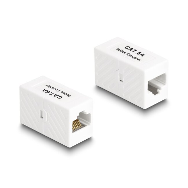 Delock Adapter RJ45 jack to RJ45 jack Cat.6A UTP white