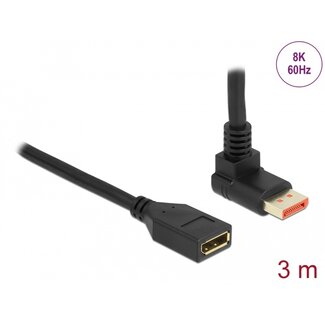DeLOCK Delock DisplayPort extension cable male 90° upwards angled to female 8K 60 Hz 3 m