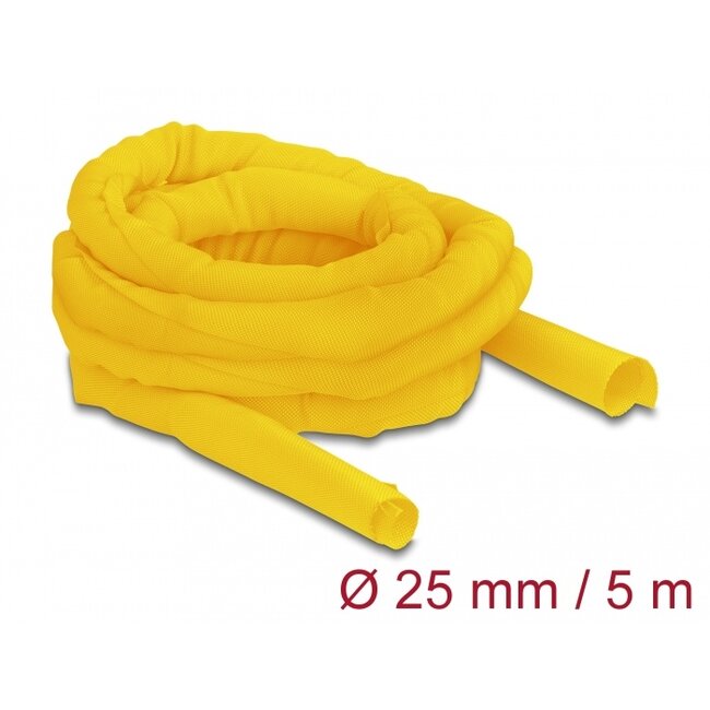Delock Woven Sleeve self-closing heat-resistant 5 m x 25 mm yellow
