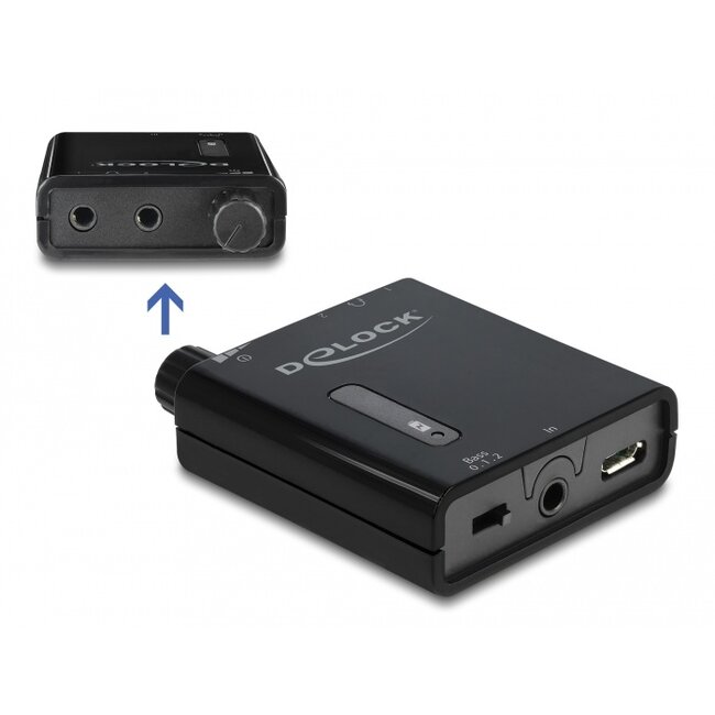 Delock Portable Stereo Headphone Amplifier with dual output and bass boost