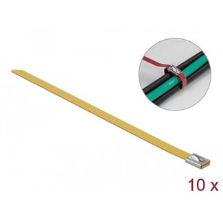 DeLOCK Delock Stainless Steel Cable Ties L 300 x W 7.9 mm yellow 10 pieces