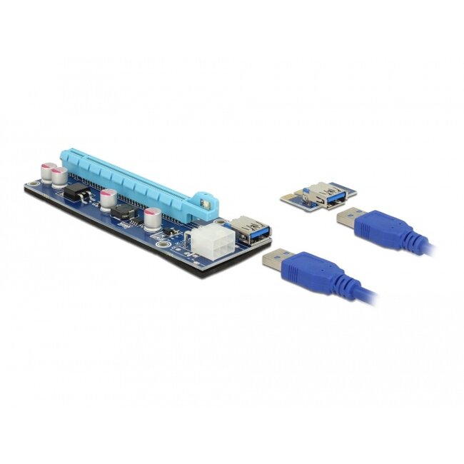 Delock Riser Card PCI Express x1 > x16 with 60 cm USB cable