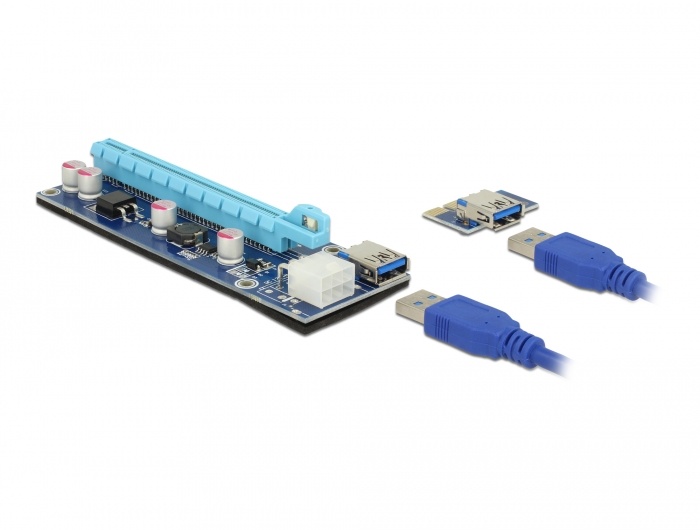 DeLOCK Riser Card PCI Express x1 > x16 met USB-kabel