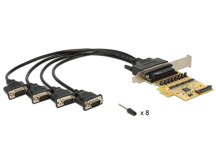 DeLOCK 89447. Hostinterface: PCIe, Output interface: Serie, Uitbreidingskaartstandaard: PCIe 2.0. Chipset: SUN2410, Data transfer snelheid (max): 0,0001152 Gbit/s, FIFO (First In,