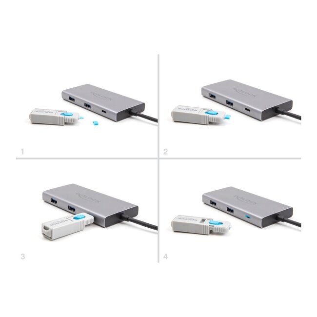 Delock 10 Port Blocker for USB Type-C™ female port