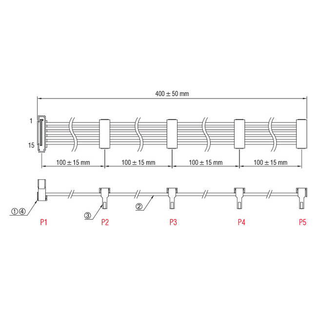 Delock Cable Power SATA 15 pin plug > 4 x SATA 15 pin receptacle 40 cm multicolour