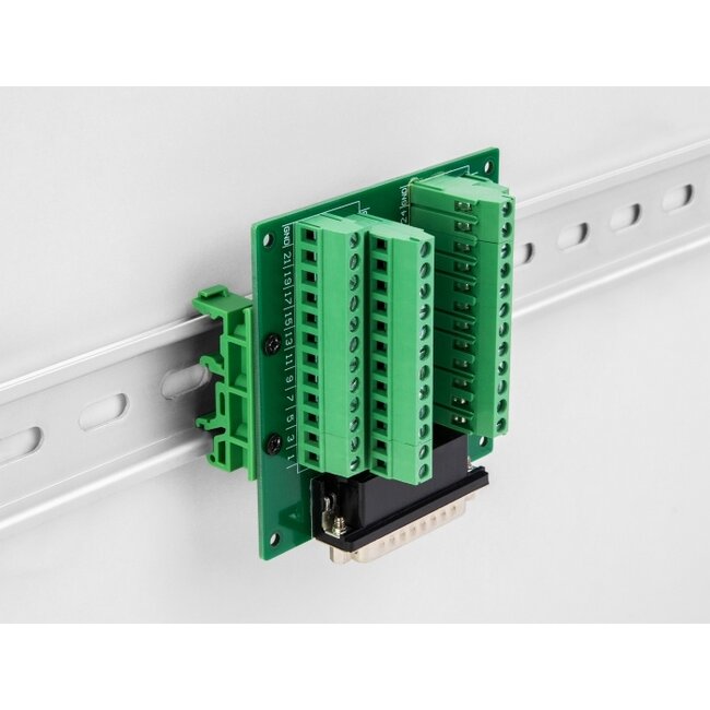 Delock D-Sub HD 44 pin female to Terminal Block for DIN rail