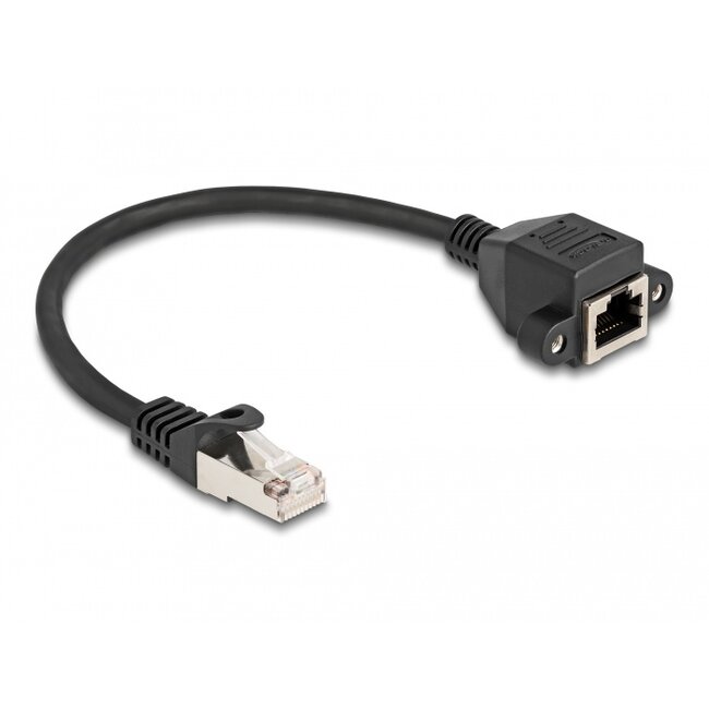 Delock RJ50 Extension Cable male to female S/FTP 0.25 m black