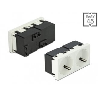 DeLOCK Delock Easy 45 Grounded Power Socket 2-way with a 45° arrangement 45 x 45 mm