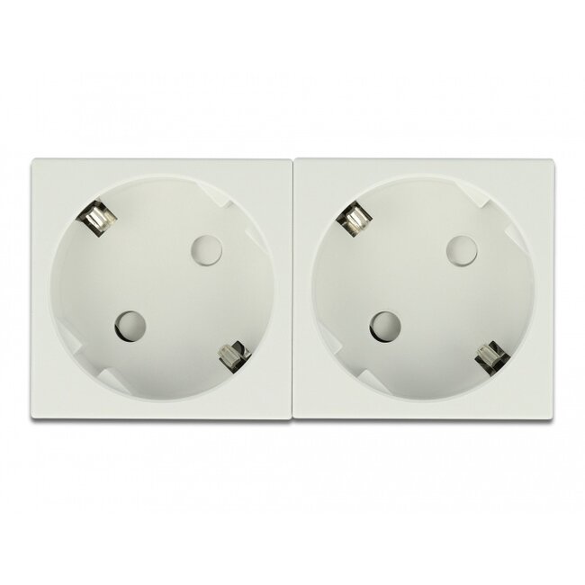 Delock Easy 45 Grounded Power Socket 2-way with a 45° arrangement 45 x 45 mm