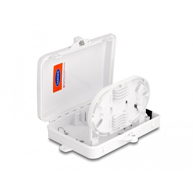 Delock Fiber Optic Distribution Box for indoor and outdoor IP65 waterproof lockable 6 port white