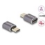 Delock USB Adapter 40 Gbps USB Type-C™ PD 3.0 100 W male to female port saver 8K 60 Hz metal