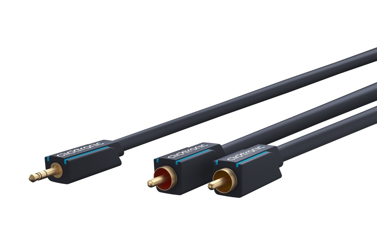 Clicktronic 3,5 mm AUX naar RCA adapterkabel, stereo