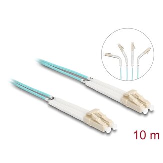 DeLOCK Delock Optical Fiber Cable LC Duplex to LC Duplex Multi-mode OM3 angled 10 m