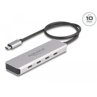 DeLOCK Delock USB 10 Gbps USB Type-C™ Hub with 4 x USB Type-C™ female with 35 cm connection cable
