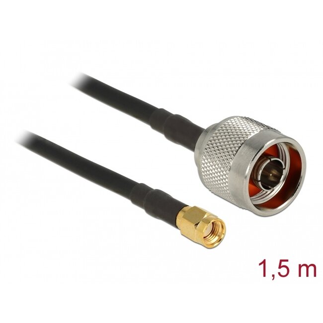 Delock Antenna Cable N plug > RP-SMA plug CFD200/RF200 1.5 m low loss