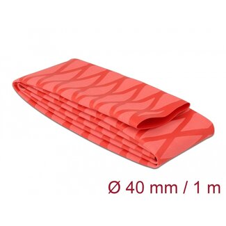 DeLOCK Delock Heat Shrink Tube X-pattern non-slip 1 m x 40 mm red