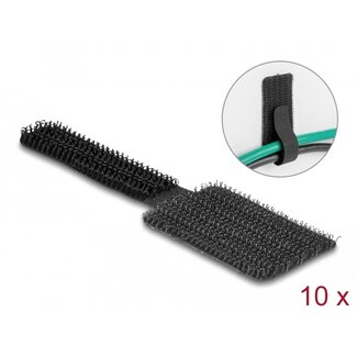 DeLOCK Delock Mini Hook-and-Loop Cable Holder L 90 mm x W 24 mm self-adhesive 10 pieces black