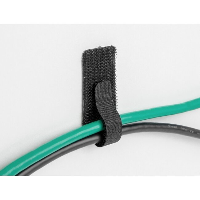 Delock Mini Hook-and-Loop Cable Holder L 90 mm x W 24 mm self-adhesive 10 pieces black