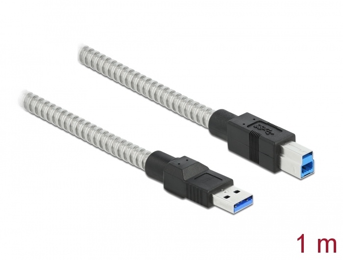 DeLOCK 86778. Snoerlengte: 1 m, Aansluiting 1: USB B, Aansluiting 2: USB A, USB-versie: USB 3.2 Gen 1 (3.1 Gen 1), Maximale overdrachtssnelheid van gegevens: 5000 Mbit/s, Kleur van
