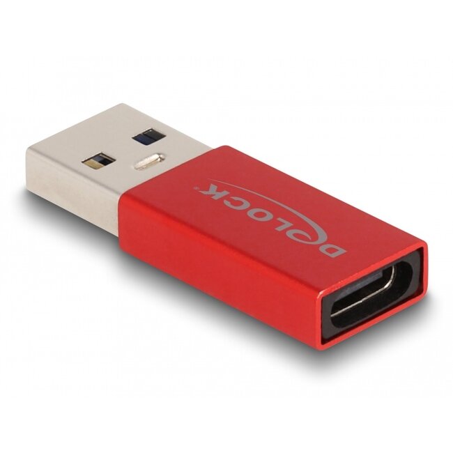 Delock USB 10 Gbps Adapter USB Type-A male to USB Type-C™ active female red
