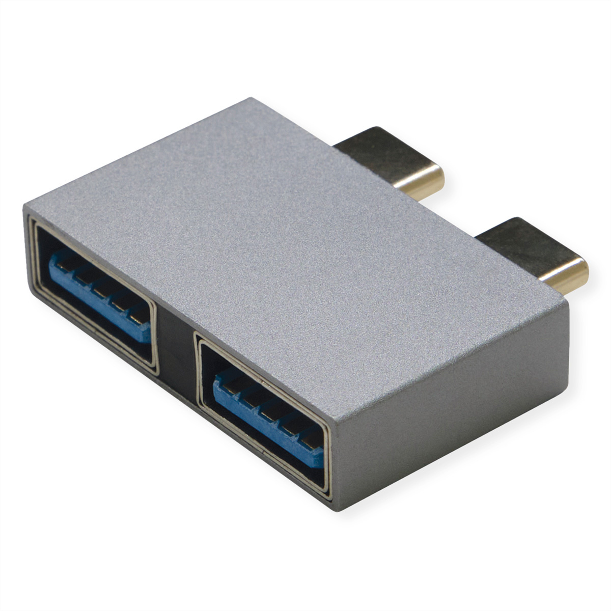 ROLINE USB 3.2 Gen 2 Adapter, 2x USB type C - 2x type A, M/F , zilver |