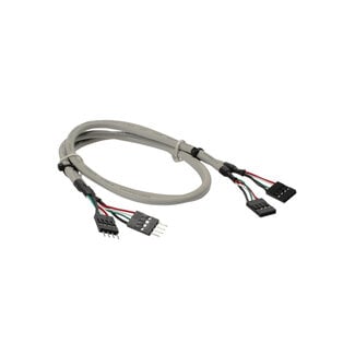 InLine® InLine® USB 2.0 verlengkabel, intern 2x 4-pins adapterkabel naar adapter socket, 60cm