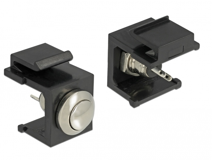 DeLOCK 86402 Keystone LED Zwart, Roestvrijstaal kabel-connector