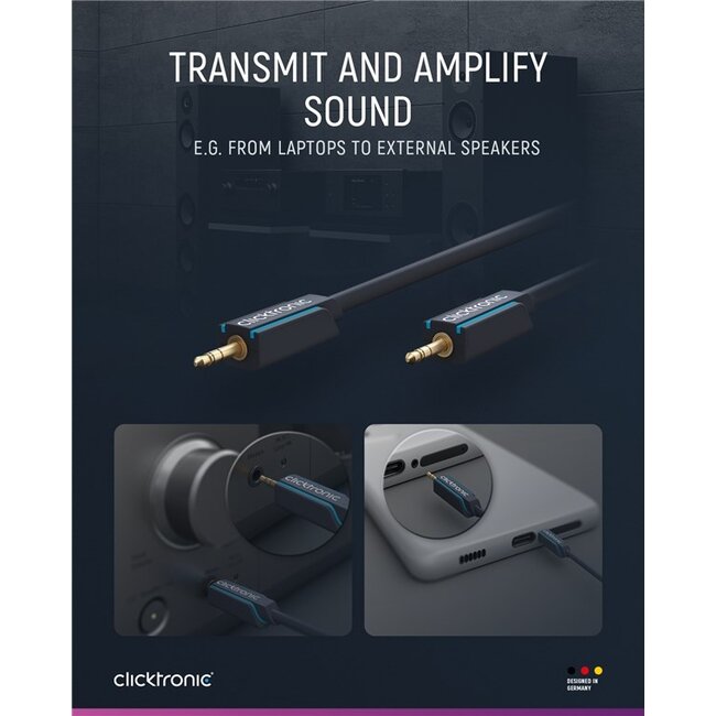 Clicktronic 3.5 mm AUX Cable, Stereo 10 m