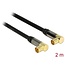 Delock Antenna Cable IEC Plug Angled > IEC Jack Angled RG-6/U 2 m black
