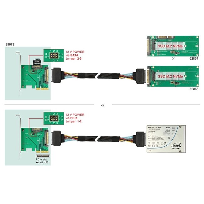 Delock PCI Express x4 Card > 1 x internal U.2 NVMe SFF-8639 male