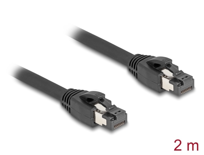 Delock RJ45 Network Cable Cat.8.1 S/FTP 2 m up to 40 Gbps black |