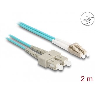 DeLOCK Delock Fiber Optical Cable with metal armouring LC Duplex to SC Duplex Multi-mode OM3 2 m