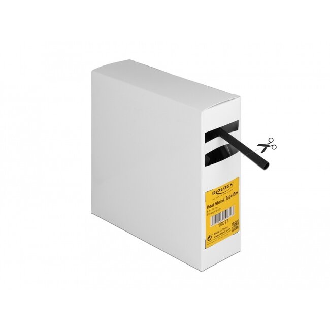 Delock Heat shrink tube Box, with inside adhesive, shrinkage ratio 3:1, 5 m x 6.4 mm black