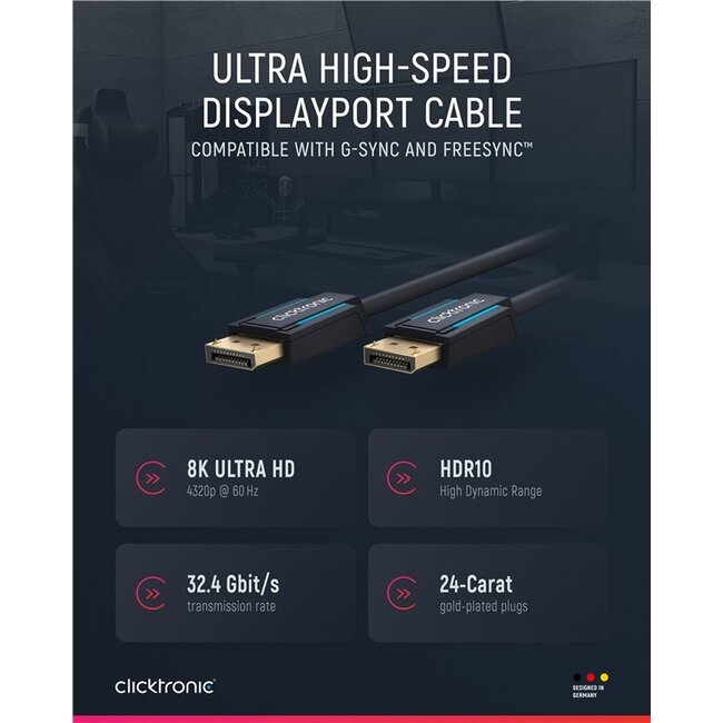 Clicktronic DisplayPort™ Cable 3 m