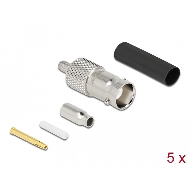 Delock BNC jack for crimping RG-174 / RG-316 with matching shrink tube