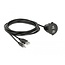 Delock Cable USB Type A male + 3.5 mm 4 pin stereo jack male > female bulkhead with closure cap USB Type A female + 3.5 mm 4 pin female (audio) 2 m black