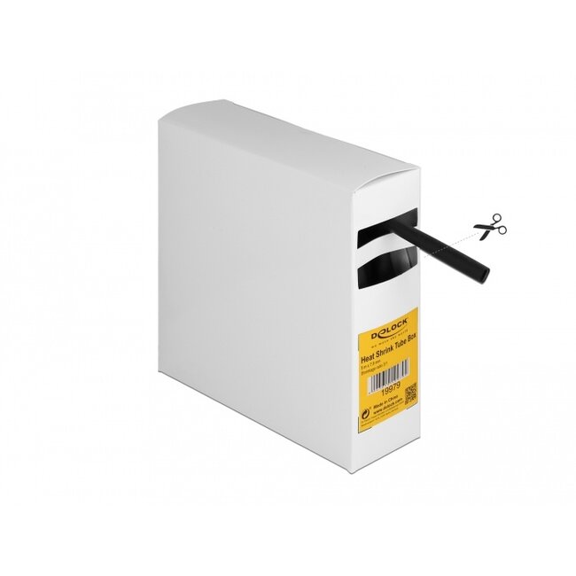 Delock Heat shrink tube Box, with inside adhesive, shrinkage ratio 3:1, 5 m x 7.9 mm black