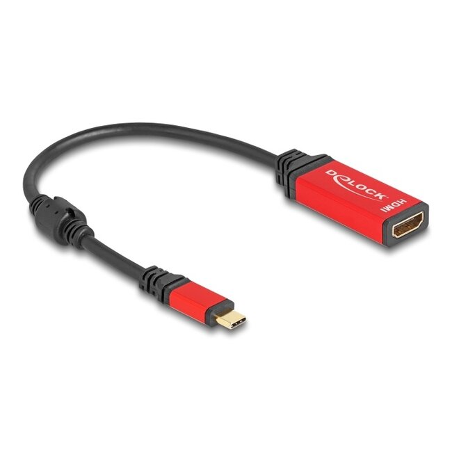 Delock USB Type-C™ to HDMI Adapter (DP Alt Mode) 8K 60 Hz with HDR function red